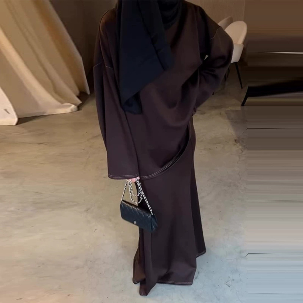 Forever 21 Spring Dark Brown Loose Simple Chic Long Dress Set